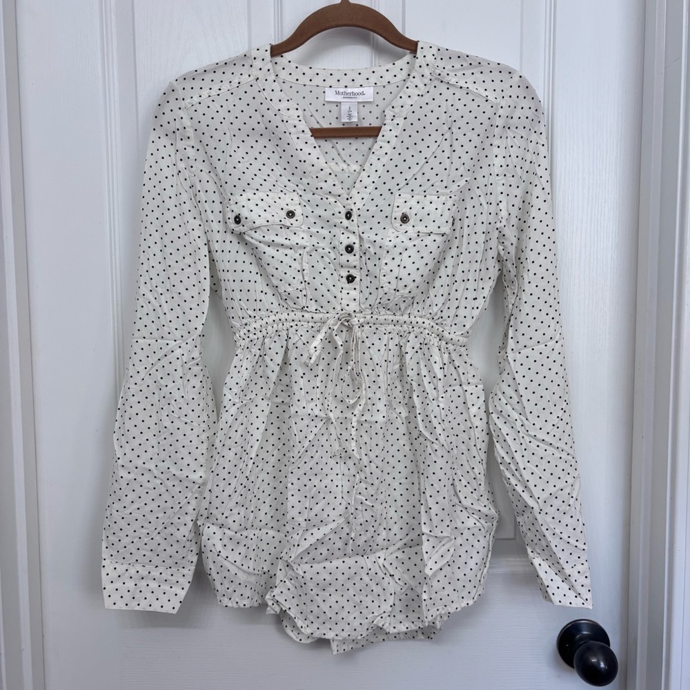 Ivory Polka Dot Maternity Blouse | Motherhood S